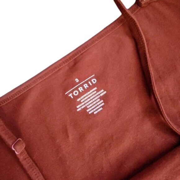 Torrid Foxy Cami Top Burnt Orange Red Size 3 Tank Stretch Summer Fall Layering - Picture 7 of 7